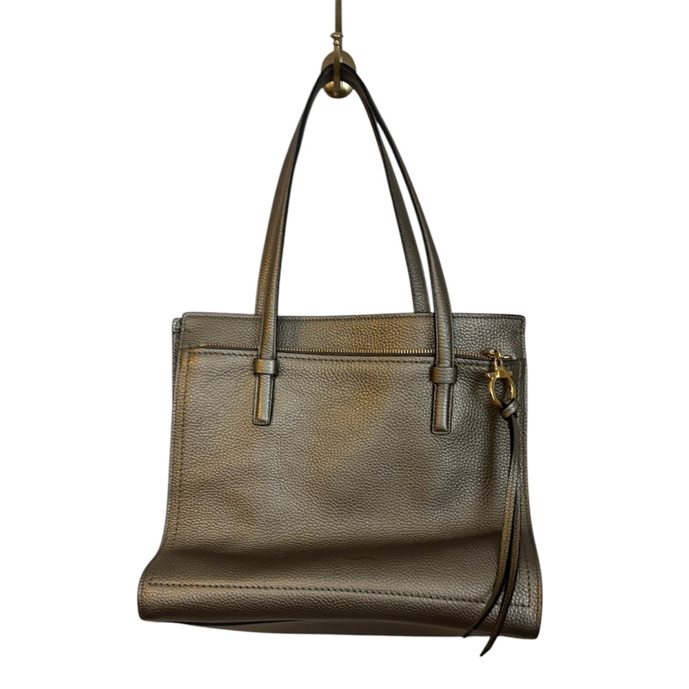 Salvatore Ferragamo Amy Medium Top Zip Shoulder Tote Bag Leather Gold - Picture 1 of 11